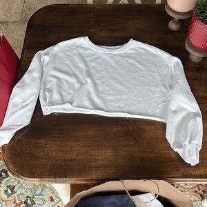 Plain white crop long sleeve